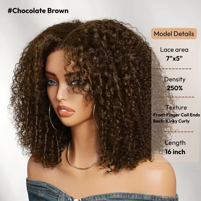 Reddish Brown – Kinky Curly Lace Front Wig