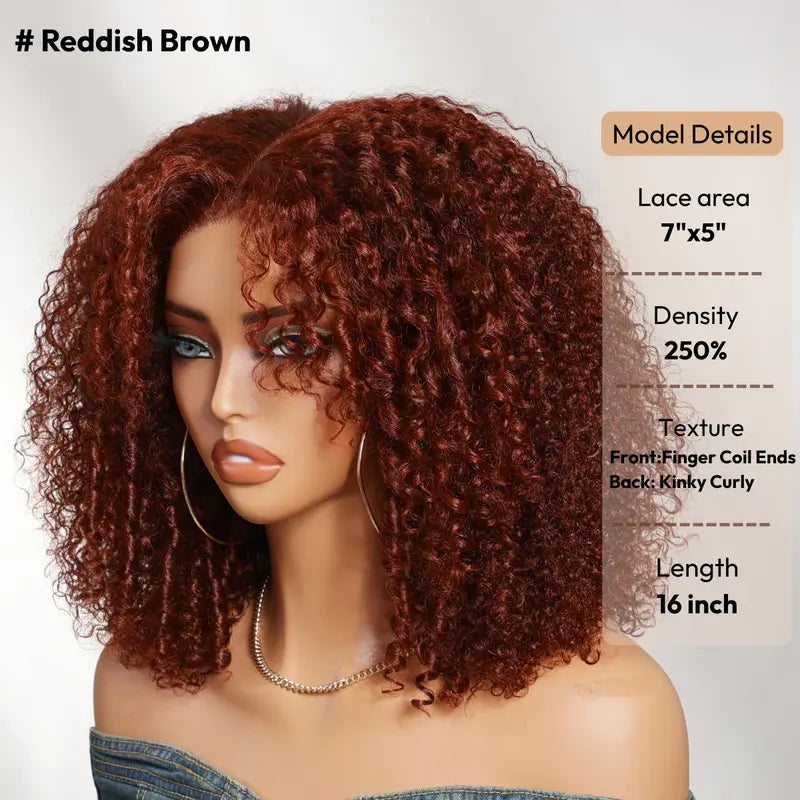 Chocolate Brown – Kinky Curly Lace Front Wig