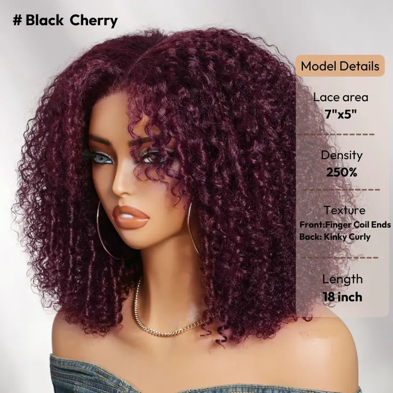 Black Cherry – Kinky Curly Lace Front Wig
